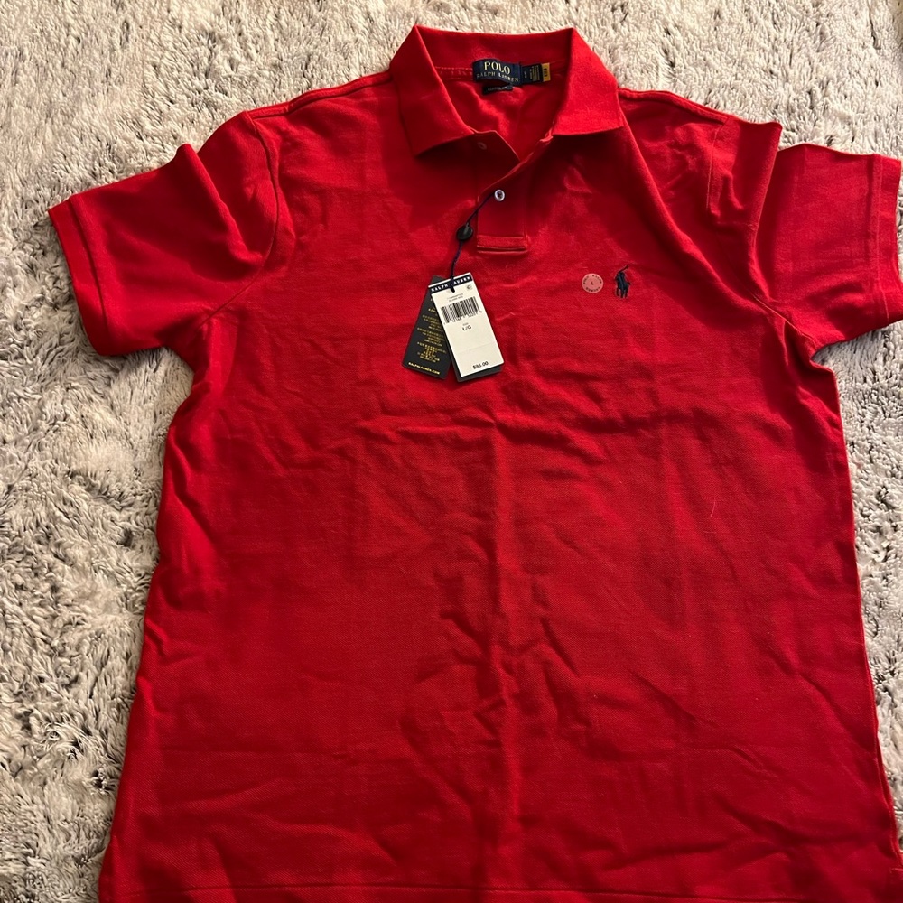 Ralph Lauren polo short sleeve shirt Brand new with tags Red with blue horse